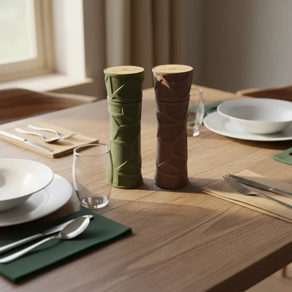 Moulin à Poivre et Sel Design Bois "L'Écorce" - Artisanal Jura