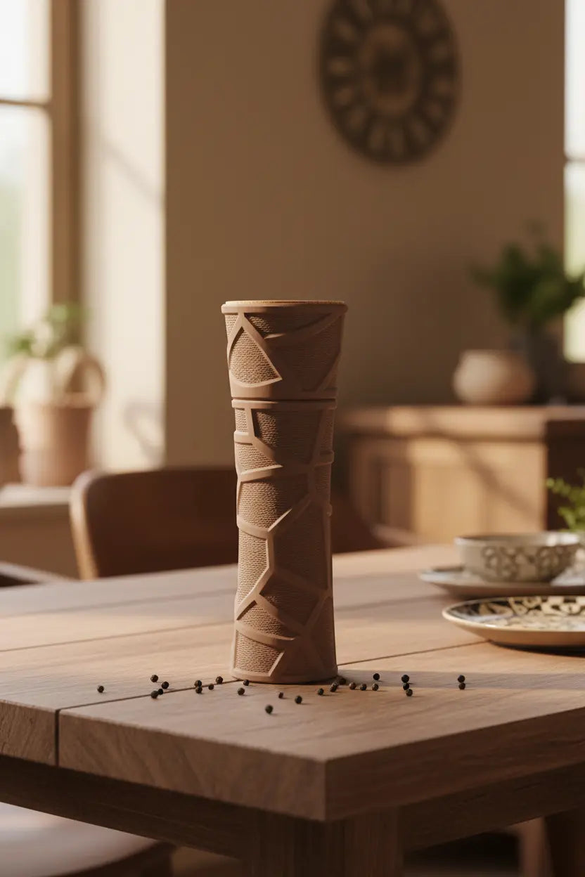 Moulin à Poivre et Sel Design Bois "L'Écorce" - Artisanal Jura